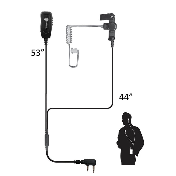 CodeRED Investigator Two-Wire Microphone with M7 Connector – Clear Acoustic Tube – Major Industries