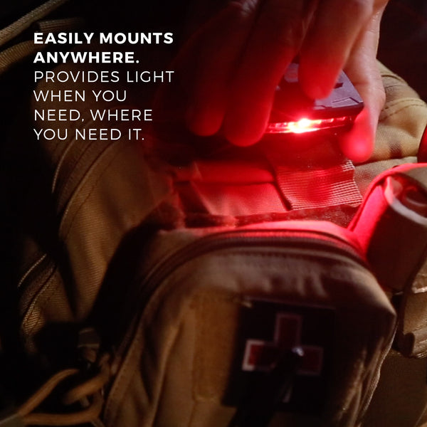 Guardian Angel Elite Red Blue police safety light mounted on patrol vest – waterproof and rechargeable visibility device