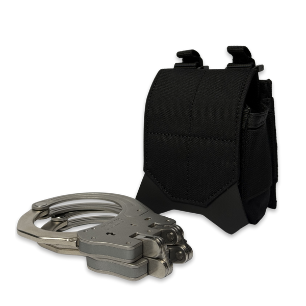 Kanga Systems Halt Handcuff Pouch with premium Cordura® construction for securely carrying standard chain and hinged handcuffs on MOLLE platforms or duty belts.