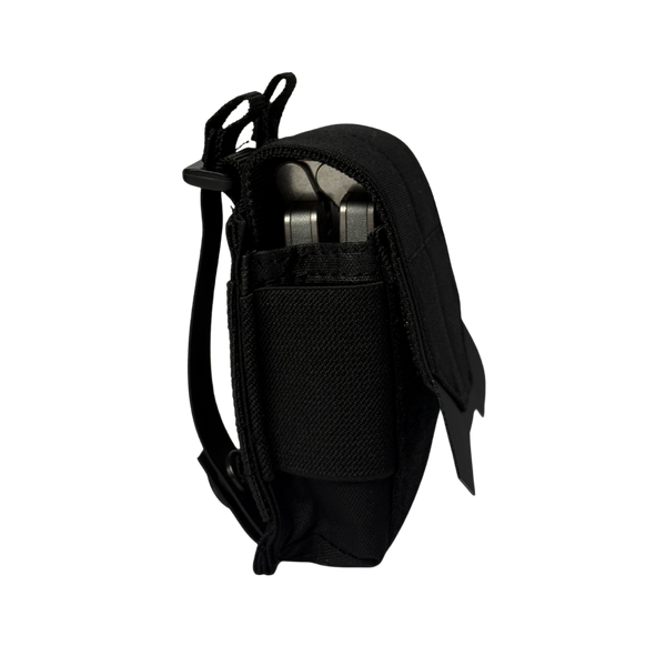 Kanga Systems Halt Handcuff Pouch with premium Cordura® construction for securely carrying standard chain and hinged handcuffs on MOLLE platforms or duty belts.