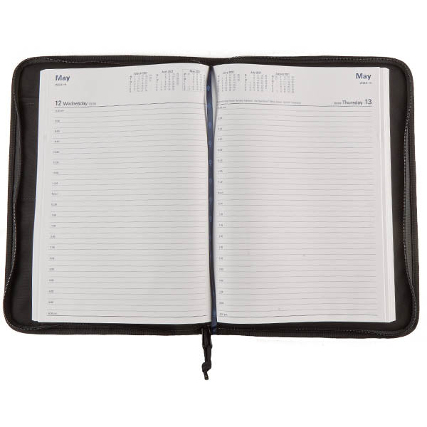 Open black Platatac A4 TF Day Book Folder with issued day book