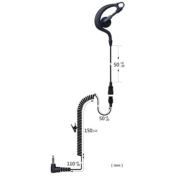 CRS listen-only earhook style radio earpiece