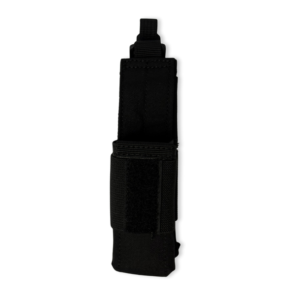 Kanga Systems Arc Flashlight Pouch mounted with a tactical flashlight, featuring Cordura® construction, elastic side panels and MOLLE-compatible attachment for duty belts and operational load-outs.