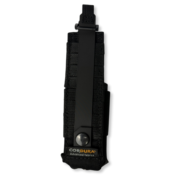 Kanga Systems Arc Flashlight Pouch mounted with a tactical flashlight, featuring Cordura® construction, elastic side panels and MOLLE-compatible attachment for duty belts and operational load-outs.