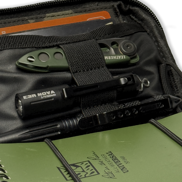 Black Kanga Systems Node Admin Pouch with MOLLE-compatible mounting and internal organiser compartments.