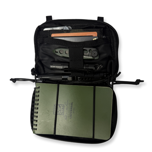 Black Kanga Systems Node Admin Pouch with MOLLE-compatible mounting and internal organiser compartments.