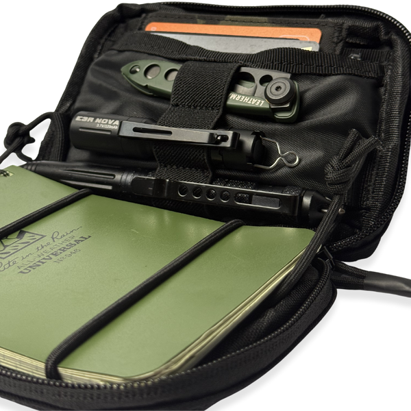 Black Kanga Systems Node Admin Pouch with MOLLE-compatible mounting and internal organiser compartments.