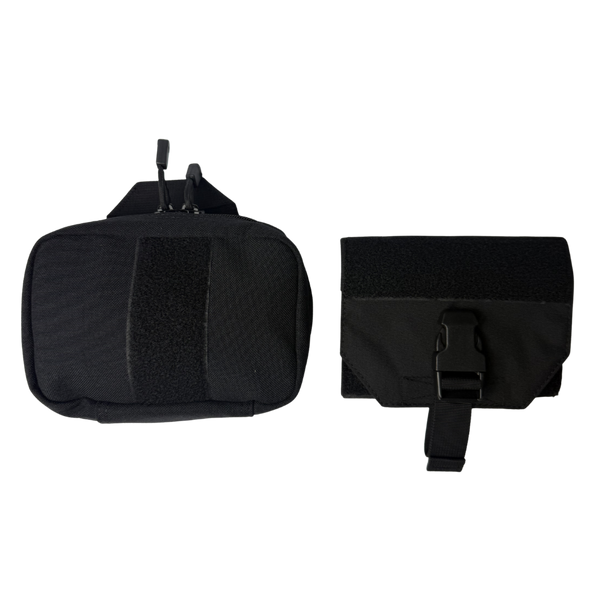 Black Kanga Systems Shift Rip-Away Medical Pouch with MOLLE-compatible mounting and removable platform for organising essential medical equipment.