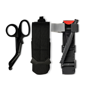Kanga Systems STAT CAT Tourniquet Kit Pro including a covered tourniquet pouch, genuine CAT Tourniquet and 7.25-inch EMT trauma shears.