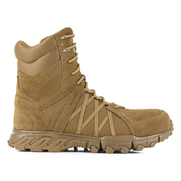 Side zipper and lace system on Reebok Trailgrip Tactical boot
