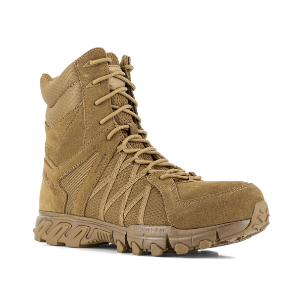 Side zipper and lace system on Reebok Trailgrip Tactical boot