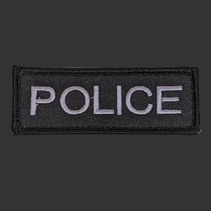 Small police Velcro identification patch subdued grey black